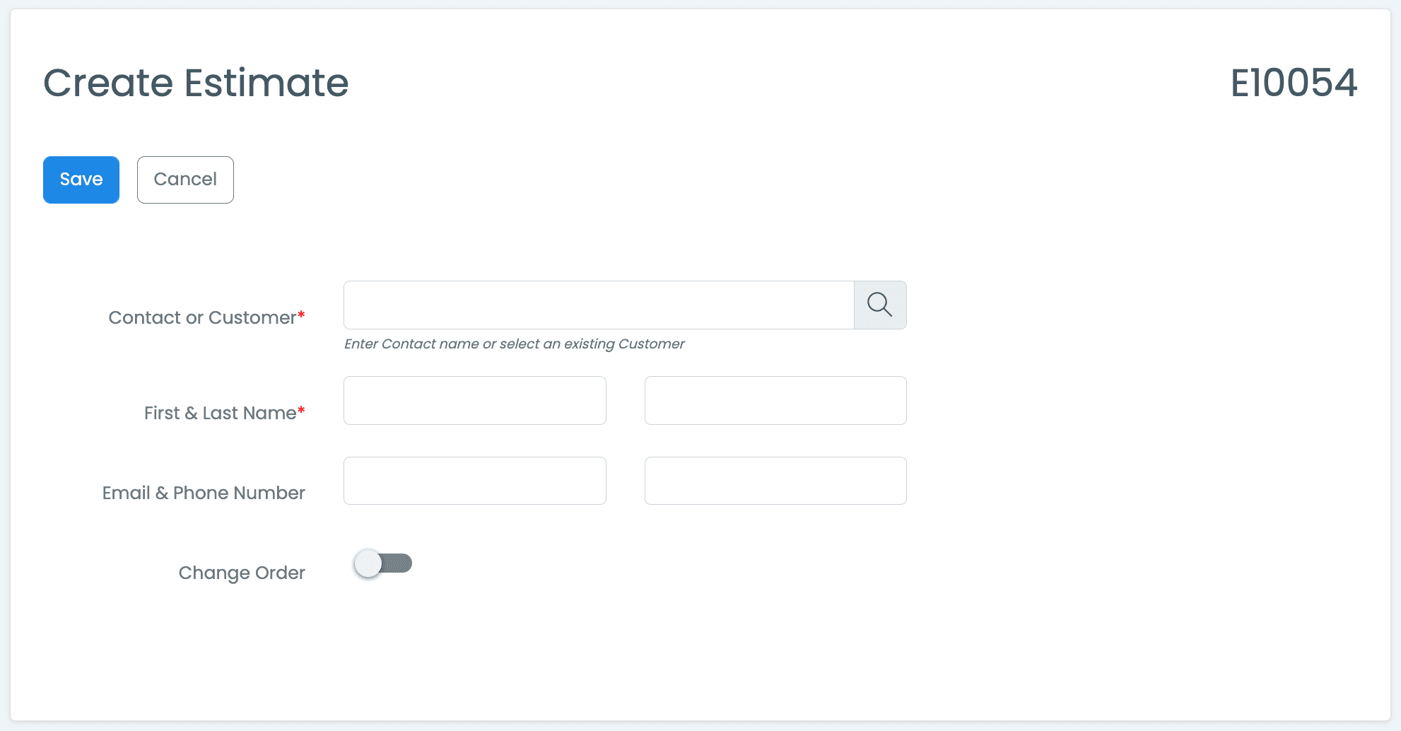 mec_create-estimate Create Estimate - MEC Pro construction and field services software, featuring tools for estimating, job management, scheduling, time tracking, and invoicing